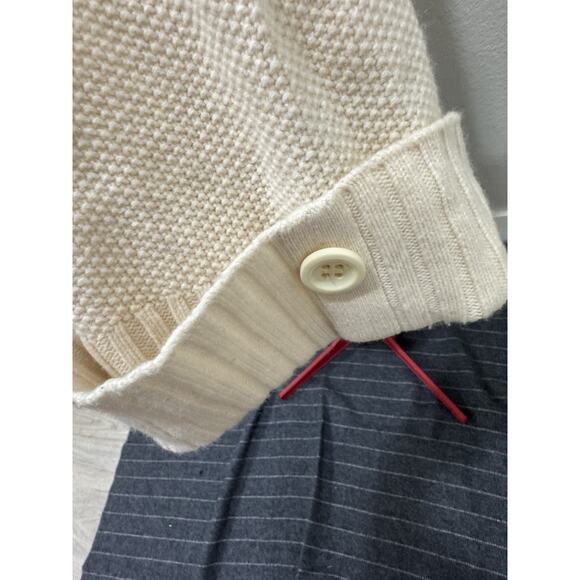 Cream Cable Knit Tunic Sweater V-Neck Long Sleeve Boho Cottagecore - Picture 4 of 6